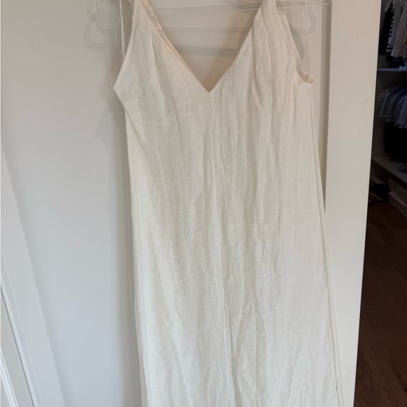 Massimo Dutti Cream linen midi dress - Picture 3 of 5